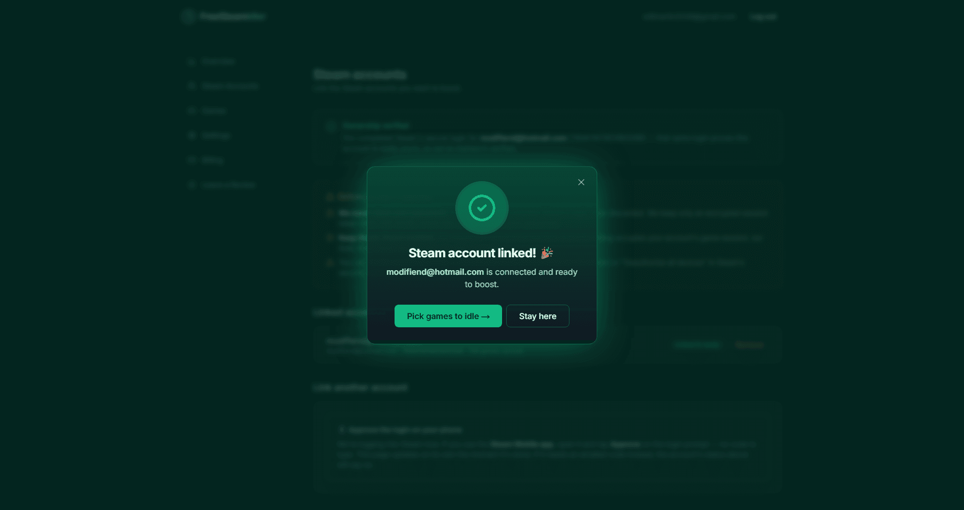 2. Link your Steam